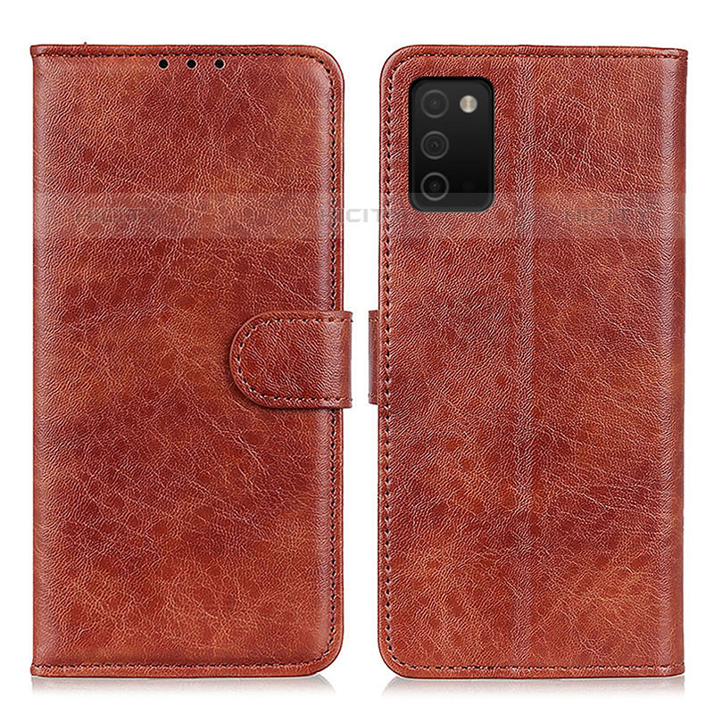 Funda de Cuero Cartera con Soporte Carcasa A07D para Samsung Galaxy M02s Marron