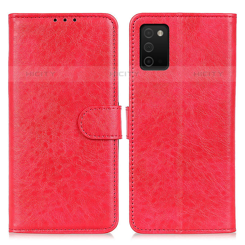 Funda de Cuero Cartera con Soporte Carcasa A07D para Samsung Galaxy M02s Rojo