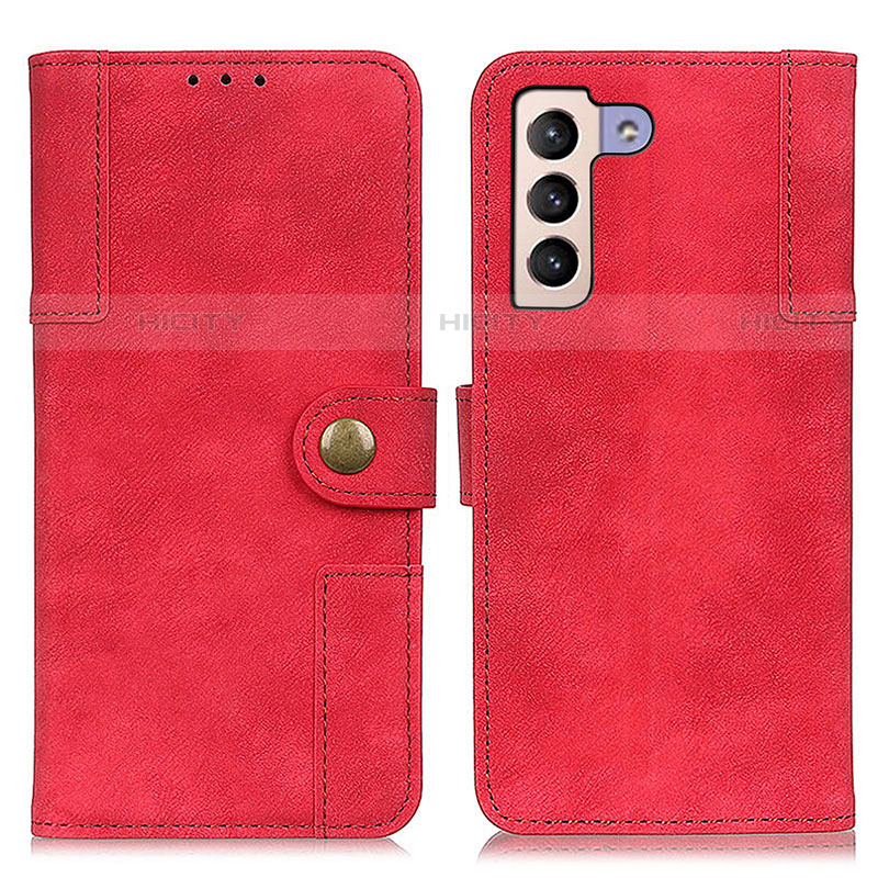 Funda de Cuero Cartera con Soporte Carcasa A07D para Samsung Galaxy S21 5G Rojo