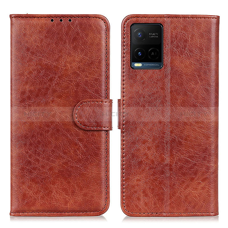 Funda de Cuero Cartera con Soporte Carcasa A07D para Vivo Y33s Marron