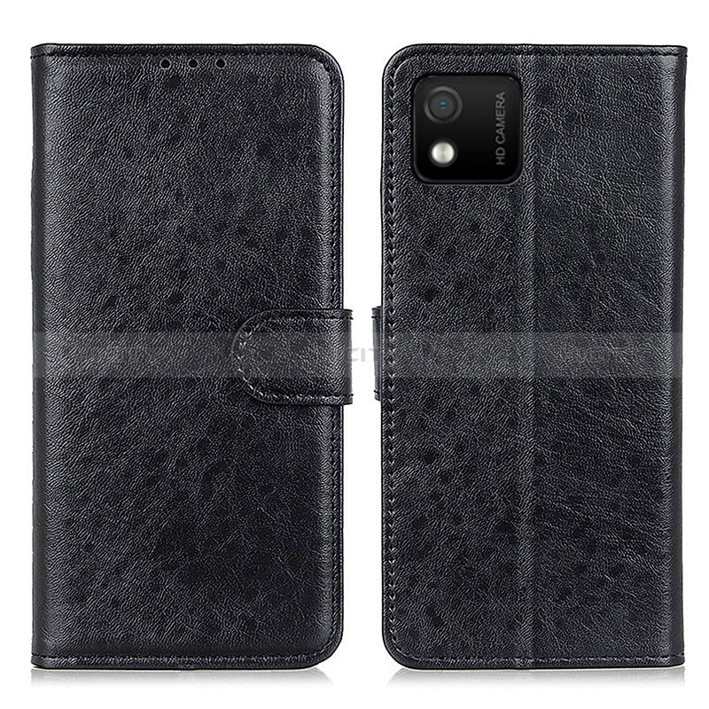 Funda de Cuero Cartera con Soporte Carcasa A07D para Wiko Y52 Negro