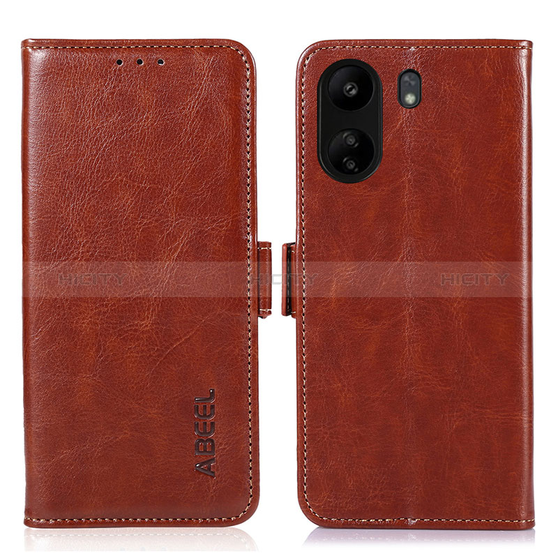 Funda de Cuero Cartera con Soporte Carcasa A07D para Xiaomi Redmi 13C Marron