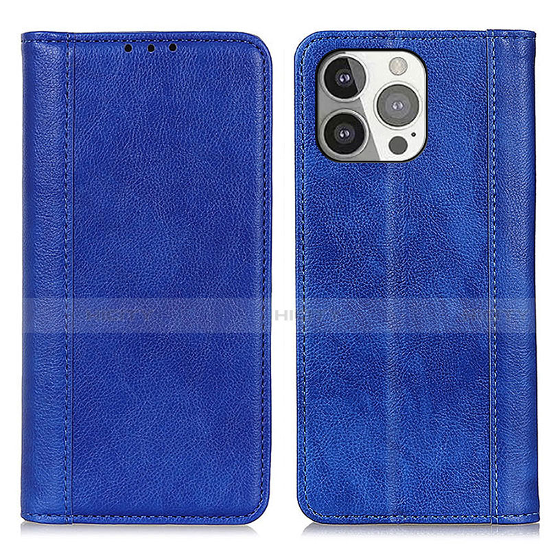 Funda de Cuero Cartera con Soporte Carcasa A08 para Apple iPhone 14 Pro Azul