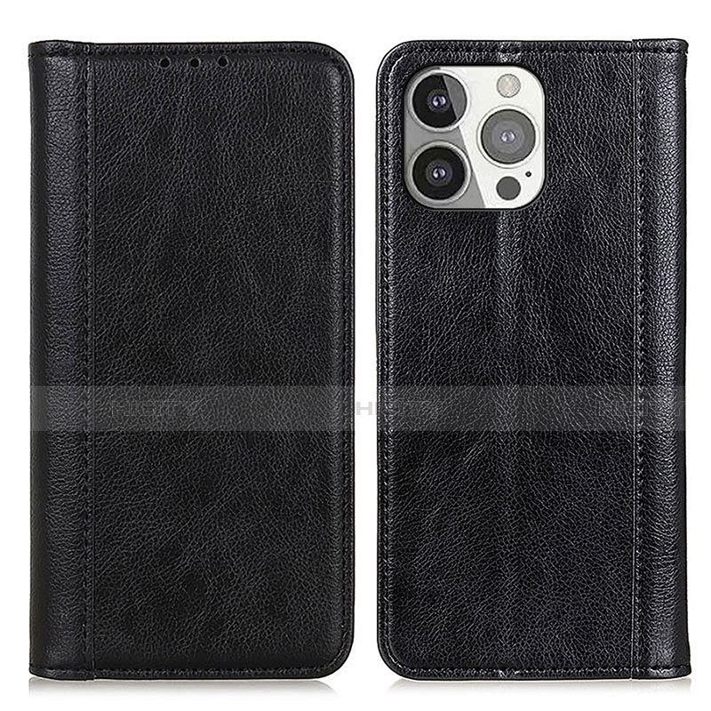 Funda de Cuero Cartera con Soporte Carcasa A08 para Apple iPhone 14 Pro Negro