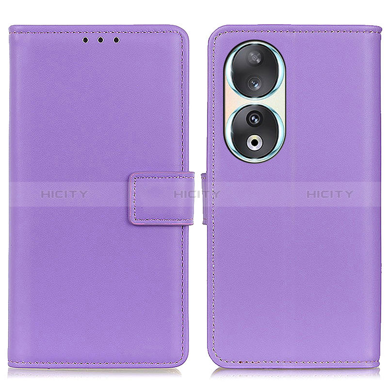 Funda de Cuero Cartera con Soporte Carcasa A08D para Huawei Honor 90 5G Morado