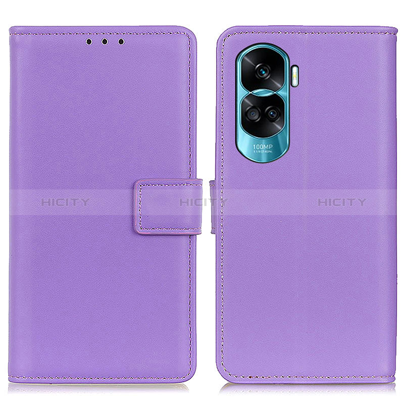 Funda de Cuero Cartera con Soporte Carcasa A08D para Huawei Honor 90 Lite 5G Morado