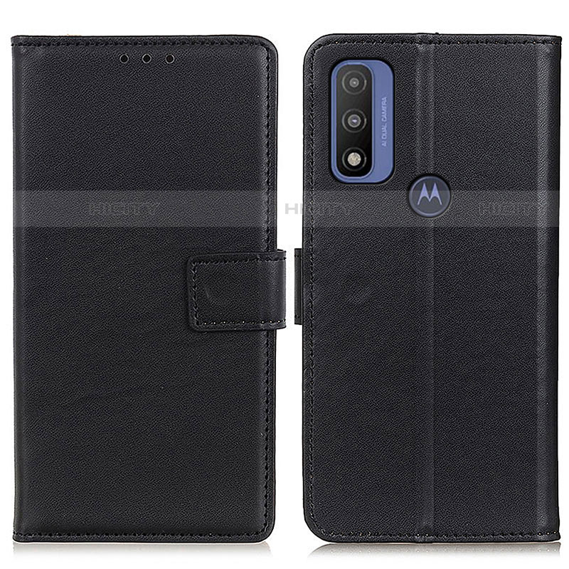 Funda de Cuero Cartera con Soporte Carcasa A08D para Motorola Moto G Pure Negro