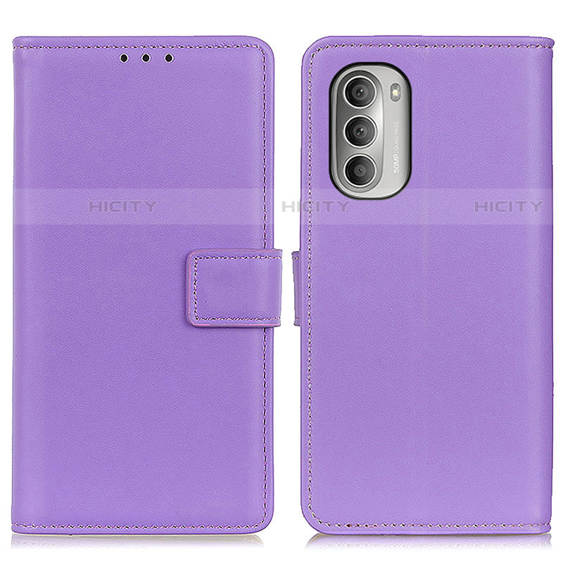 Funda de Cuero Cartera con Soporte Carcasa A08D para Motorola Moto G Stylus (2022) 4G Morado