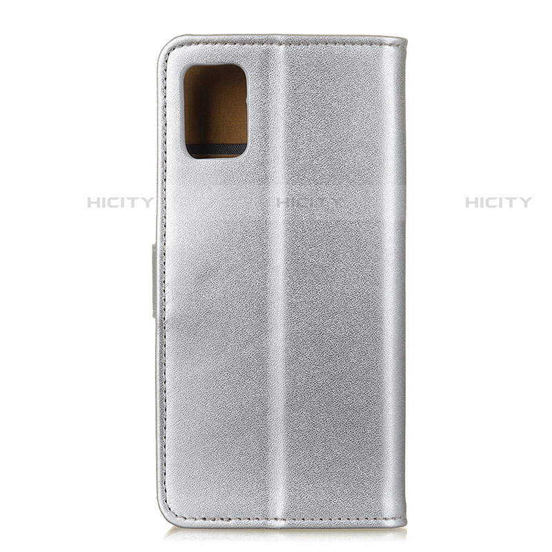 Funda de Cuero Cartera con Soporte Carcasa A08D para Motorola Moto G100 5G Plata