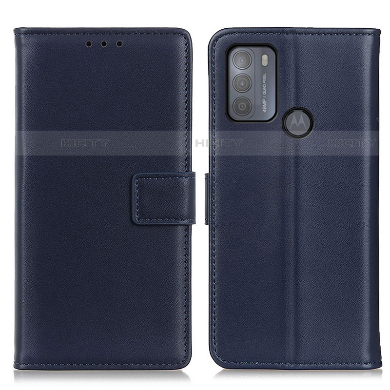 Funda de Cuero Cartera con Soporte Carcasa A08D para Motorola Moto G50 Azul