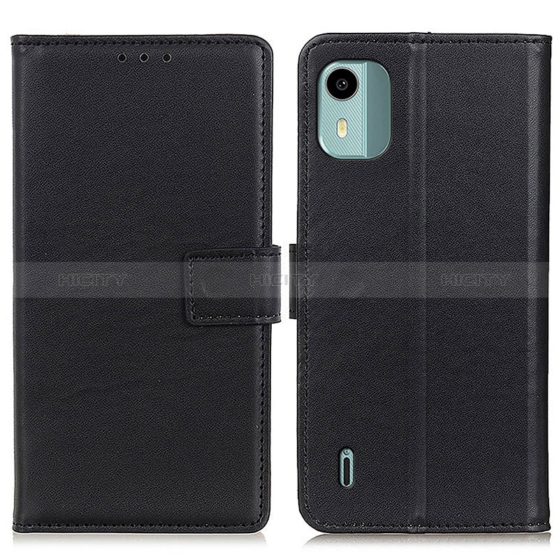 Funda de Cuero Cartera con Soporte Carcasa A08D para Nokia C12 Plus Negro