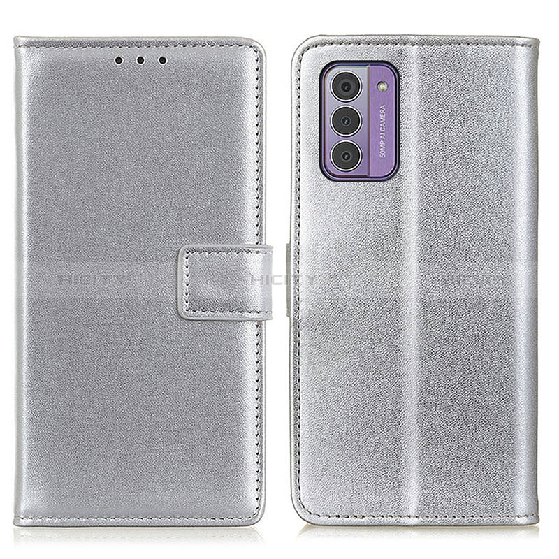 Funda de Cuero Cartera con Soporte Carcasa A08D para Nokia G42 5G Plata