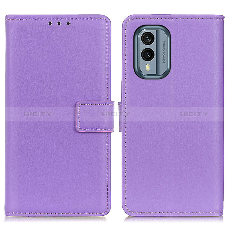 Funda de Cuero Cartera con Soporte Carcasa A08D para Nokia X30 5G Morado