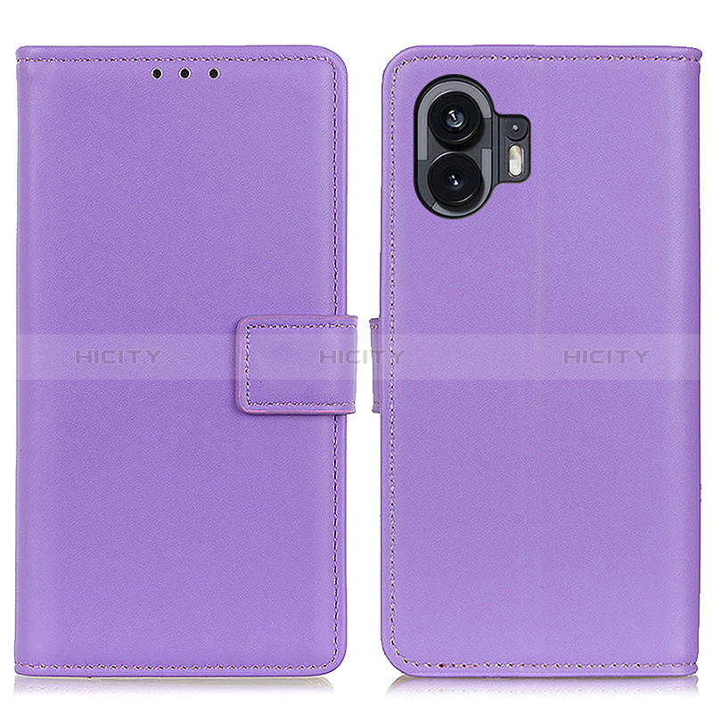 Funda de Cuero Cartera con Soporte Carcasa A08D para Nothing Phone 2 Morado