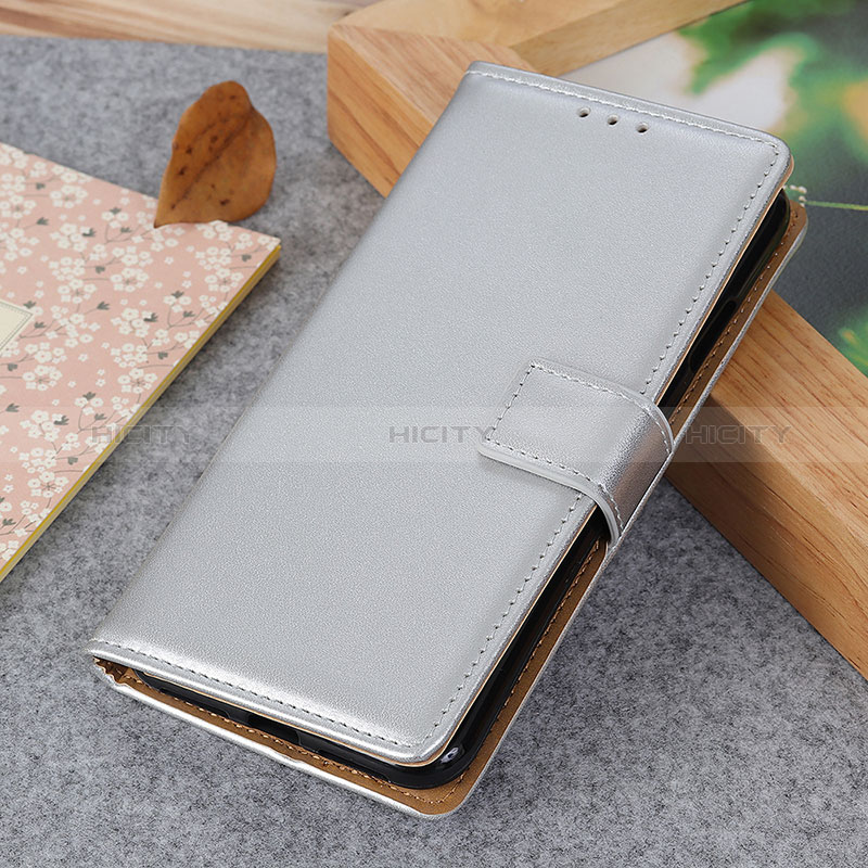 Funda de Cuero Cartera con Soporte Carcasa A08D para OnePlus 9 5G Plata