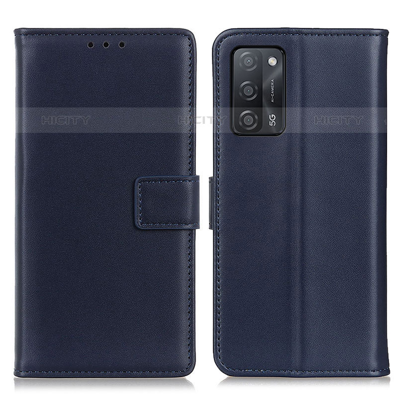 Funda de Cuero Cartera con Soporte Carcasa A08D para Oppo A53s 5G Azul