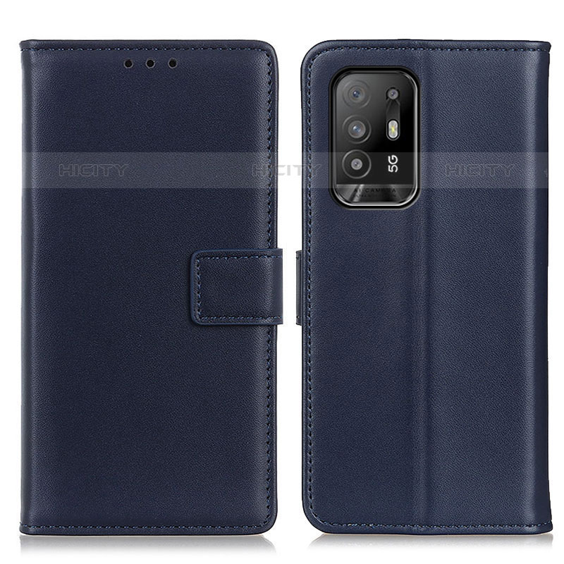 Funda de Cuero Cartera con Soporte Carcasa A08D para Oppo A95 5G Azul