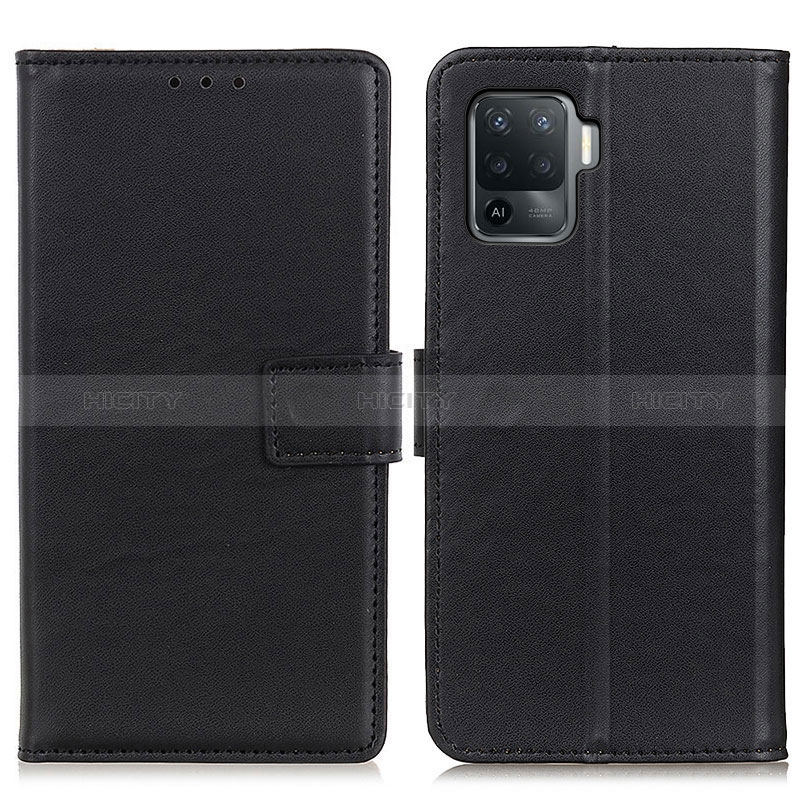 Funda de Cuero Cartera con Soporte Carcasa A08D para Oppo Reno5 Lite Negro