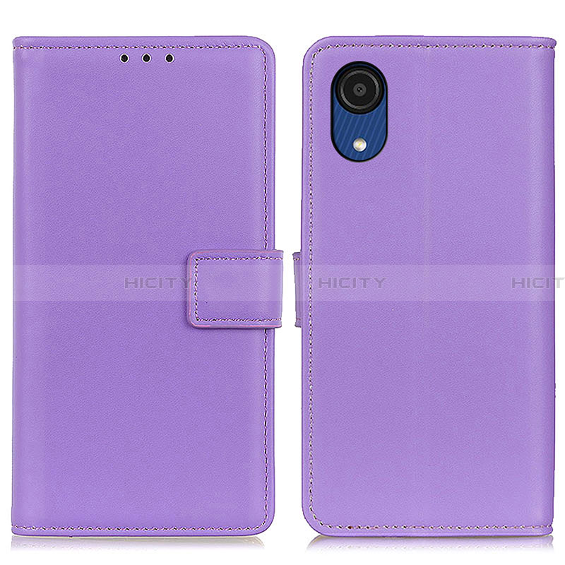 Funda de Cuero Cartera con Soporte Carcasa A08D para Samsung Galaxy A03 Core Morado