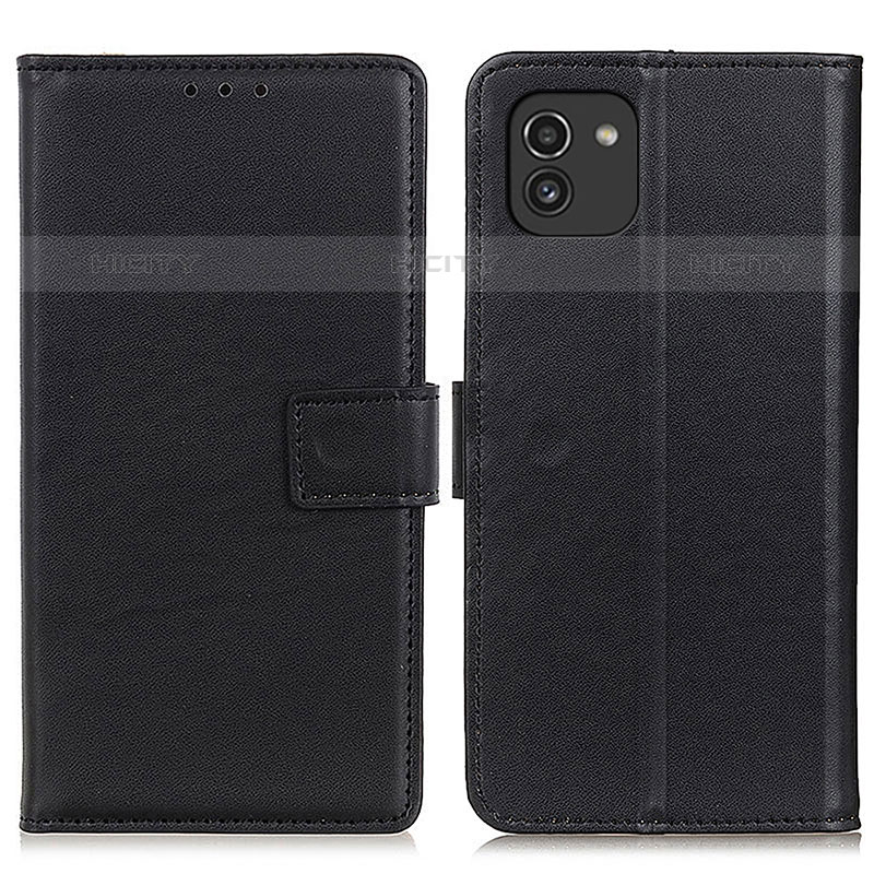 Funda de Cuero Cartera con Soporte Carcasa A08D para Samsung Galaxy A03 Negro