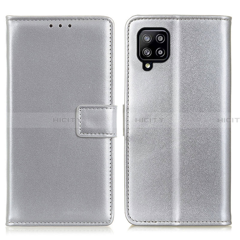 Funda de Cuero Cartera con Soporte Carcasa A08D para Samsung Galaxy A22 4G Plata