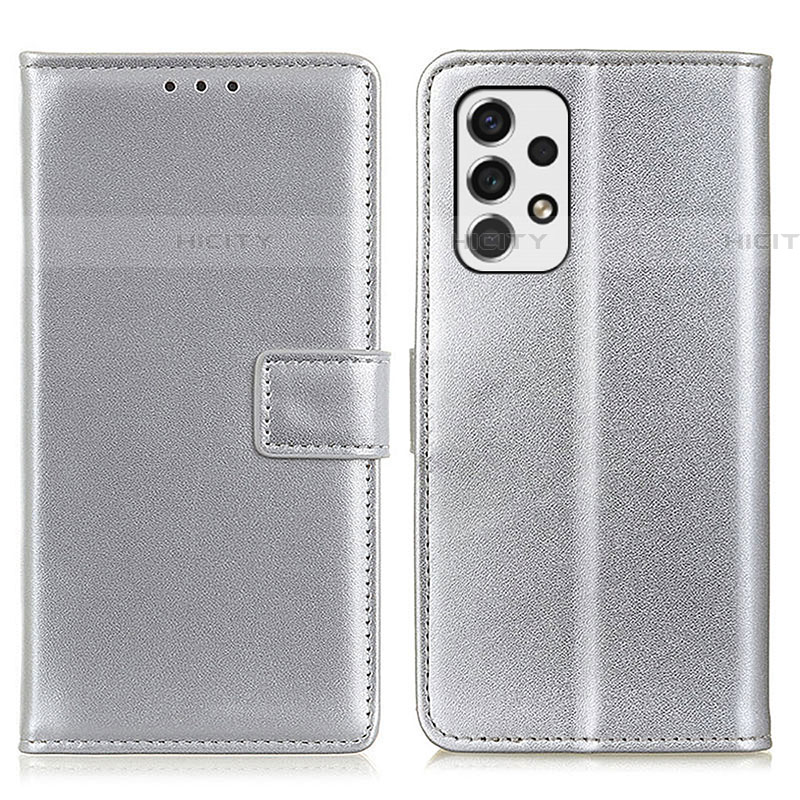 Funda de Cuero Cartera con Soporte Carcasa A08D para Samsung Galaxy A53 5G Plata