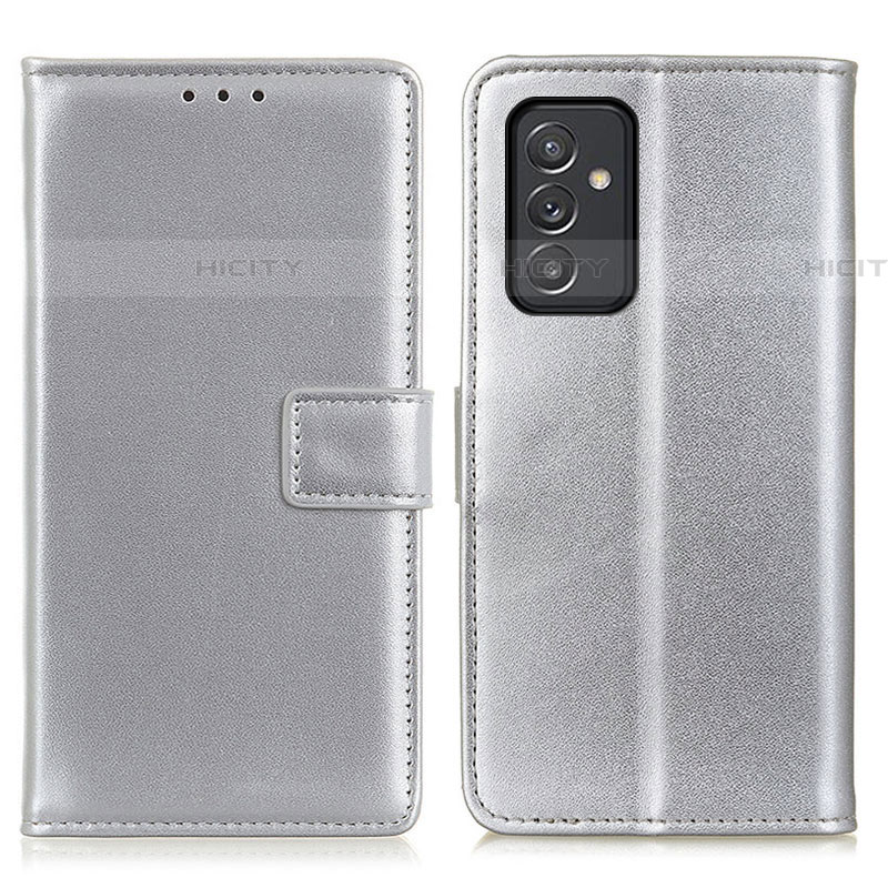 Funda de Cuero Cartera con Soporte Carcasa A08D para Samsung Galaxy A54 5G Plata