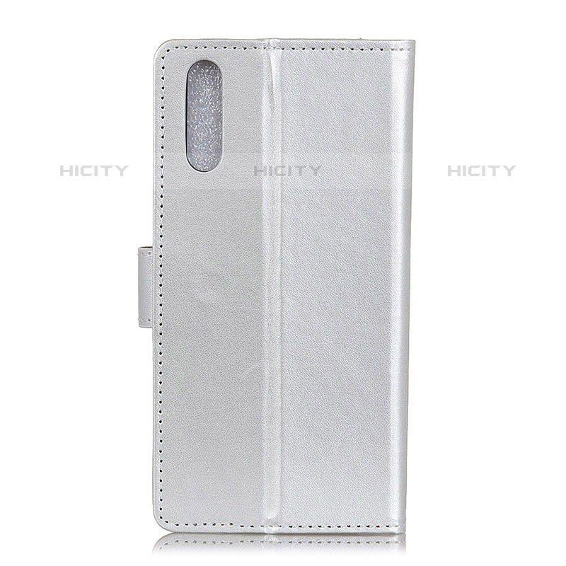 Funda de Cuero Cartera con Soporte Carcasa A08D para Samsung Galaxy M02 Plata