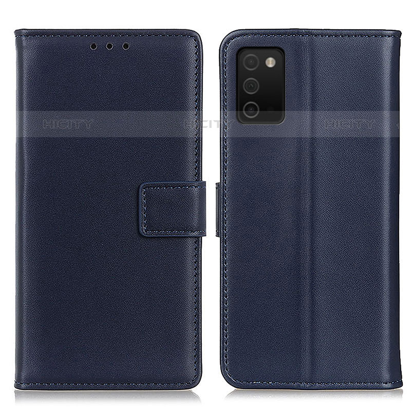 Funda de Cuero Cartera con Soporte Carcasa A08D para Samsung Galaxy M02s Azul