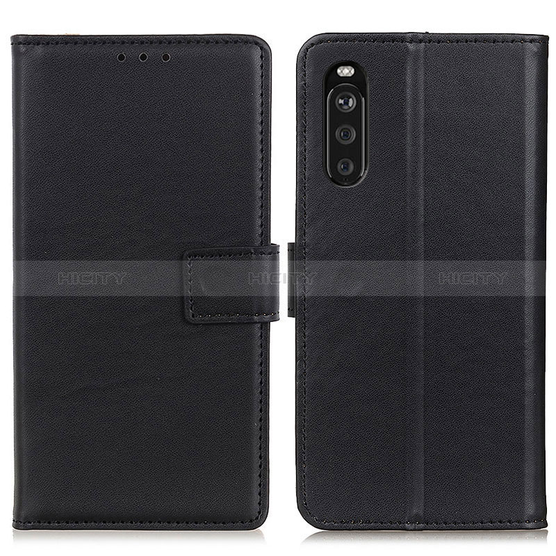 Funda de Cuero Cartera con Soporte Carcasa A08D para Sony Xperia 10 III Lite Negro