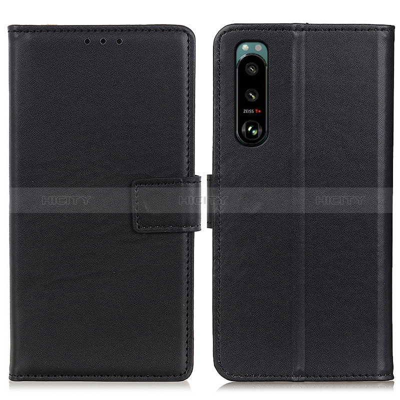 Funda de Cuero Cartera con Soporte Carcasa A08D para Sony Xperia 5 III Negro