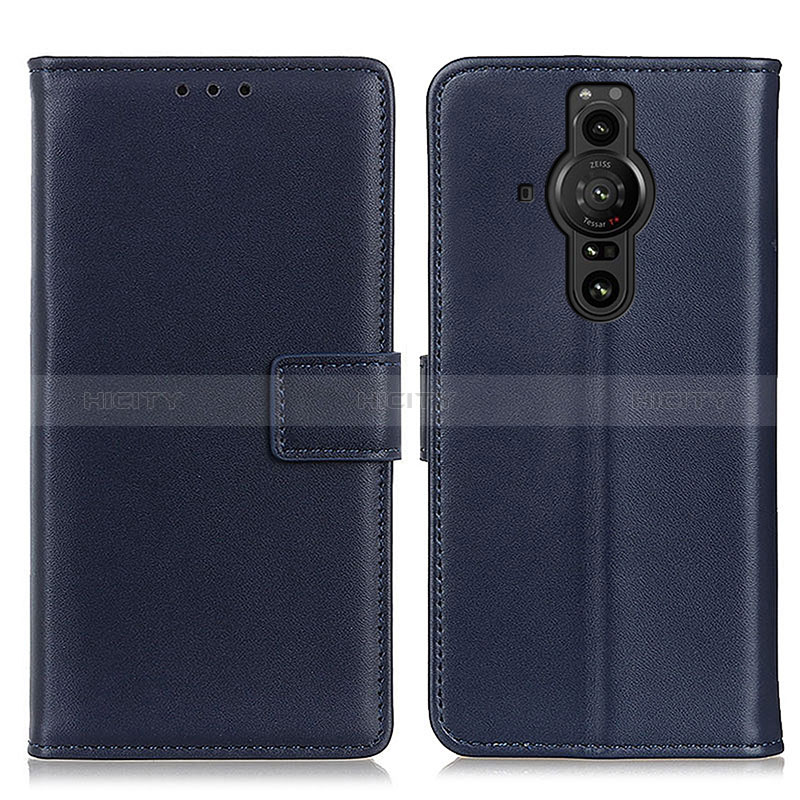 Funda de Cuero Cartera con Soporte Carcasa A08D para Sony Xperia PRO-I Azul