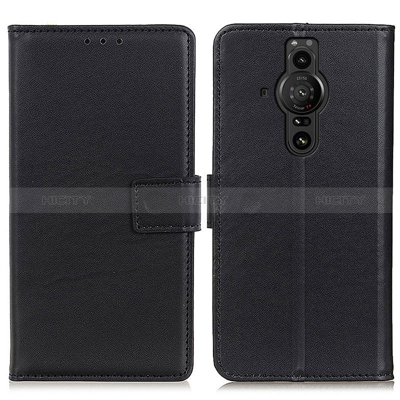 Funda de Cuero Cartera con Soporte Carcasa A08D para Sony Xperia PRO-I Negro