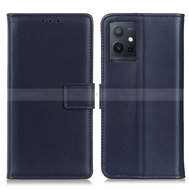 Funda de Cuero Cartera con Soporte Carcasa A08D para Vivo Y30 5G Azul