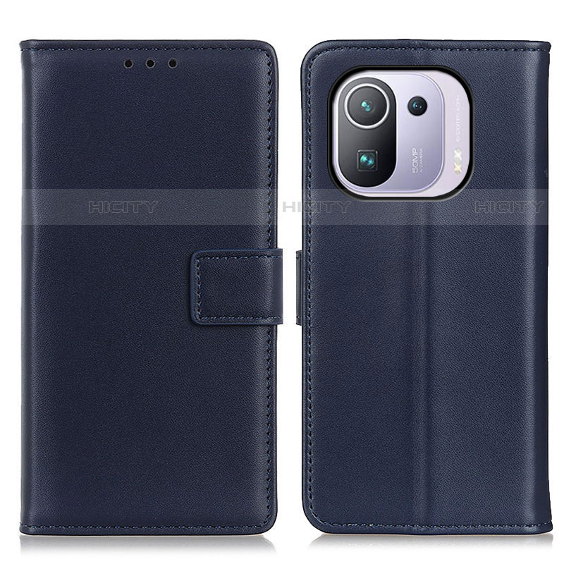 Funda de Cuero Cartera con Soporte Carcasa A08D para Xiaomi Mi 11 Pro 5G Azul