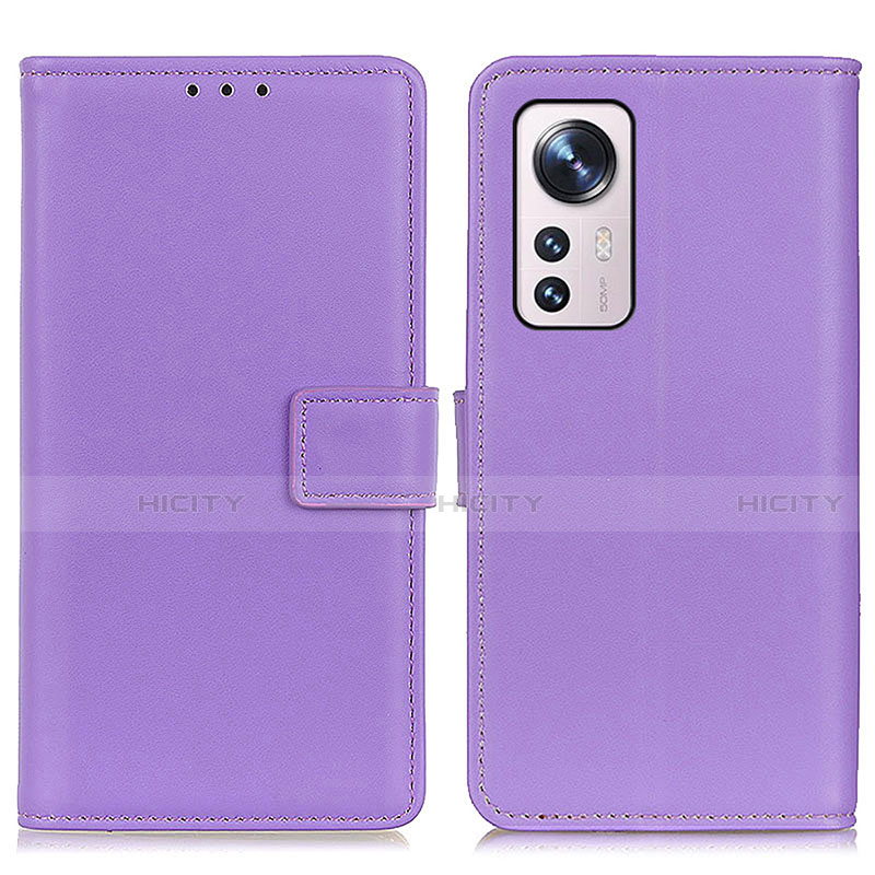 Funda de Cuero Cartera con Soporte Carcasa A08D para Xiaomi Mi 12 5G Morado