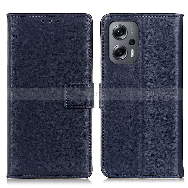 Funda de Cuero Cartera con Soporte Carcasa A08D para Xiaomi Poco F5 5G Azul