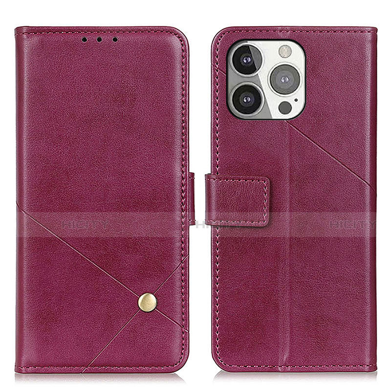 Funda de Cuero Cartera con Soporte Carcasa A09 para Apple iPhone 13 Pro Morado