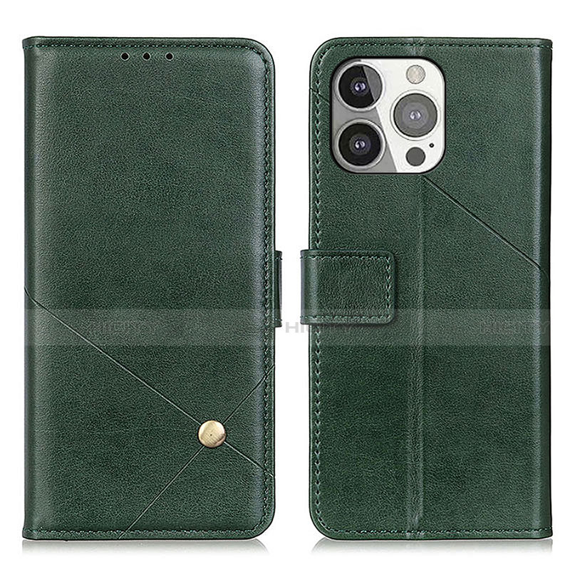 Funda de Cuero Cartera con Soporte Carcasa A09 para Apple iPhone 13 Pro Verde