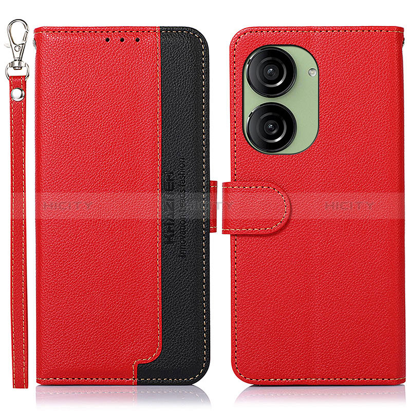 Funda de Cuero Cartera con Soporte Carcasa A09D para Asus ZenFone 10 Rojo