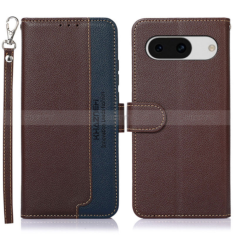 Funda de Cuero Cartera con Soporte Carcasa A09D para Google Pixel 8a 5G Marron