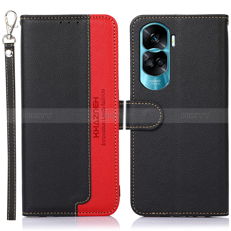 Funda de Cuero Cartera con Soporte Carcasa A09D para Huawei Honor 90 Lite 5G Negro