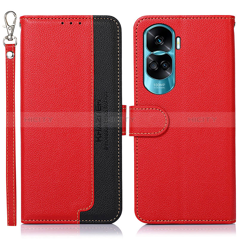 Funda de Cuero Cartera con Soporte Carcasa A09D para Huawei Honor 90 Lite 5G Rojo