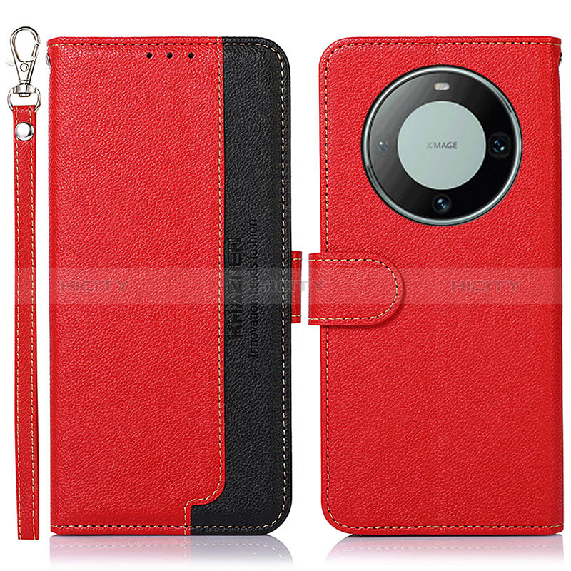 Funda de Cuero Cartera con Soporte Carcasa A09D para Huawei Mate 60 Rojo