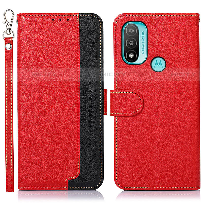 Funda de Cuero Cartera con Soporte Carcasa A09D para Motorola Moto E20 Rojo