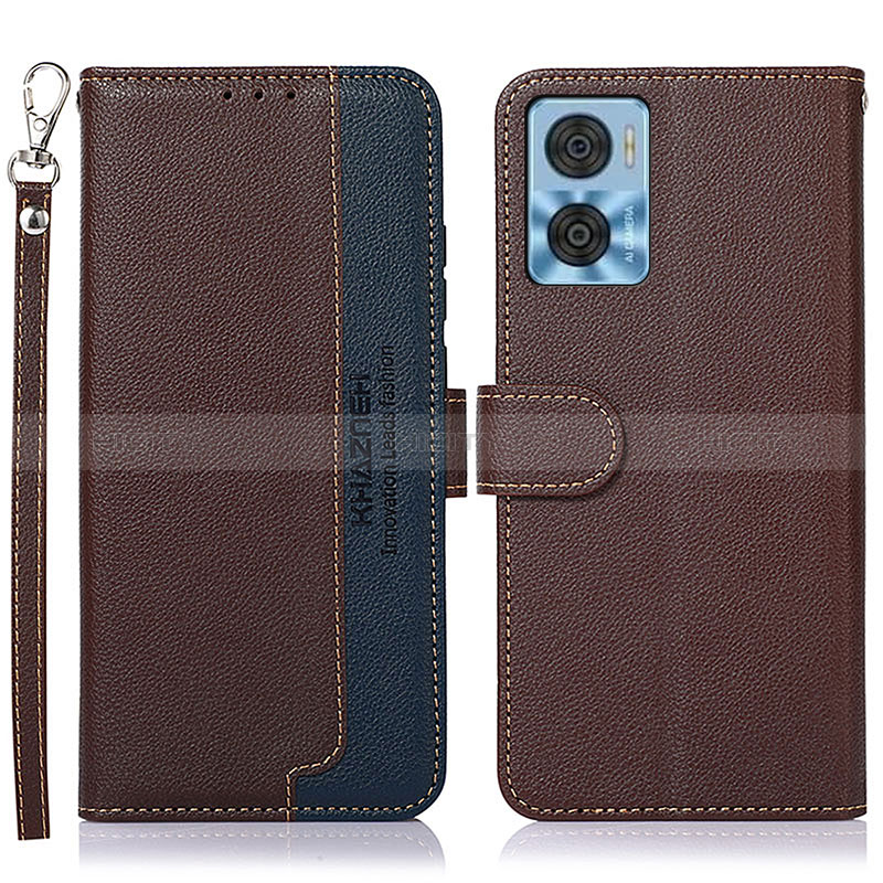 Funda de Cuero Cartera con Soporte Carcasa A09D para Motorola Moto E22i