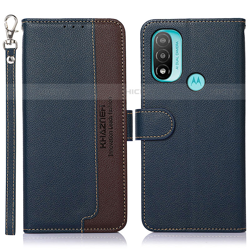 Funda de Cuero Cartera con Soporte Carcasa A09D para Motorola Moto E30 Azul