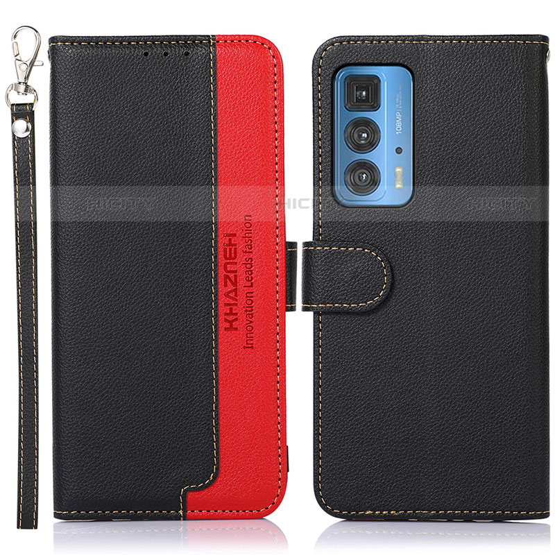 Funda de Cuero Cartera con Soporte Carcasa A09D para Motorola Moto Edge 20 Pro 5G Negro