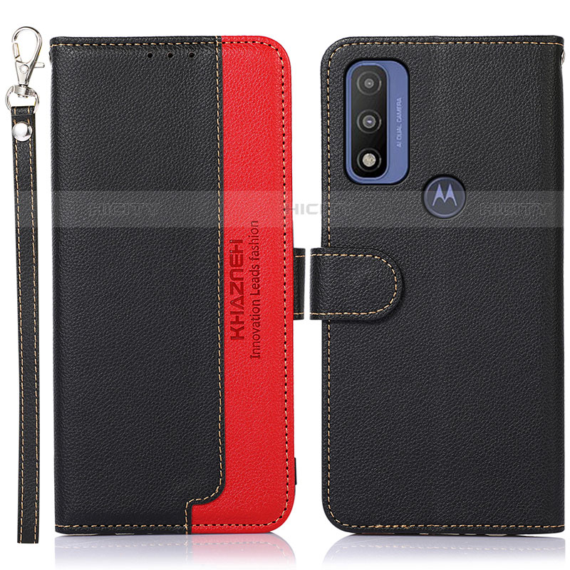 Funda de Cuero Cartera con Soporte Carcasa A09D para Motorola Moto G Pure Negro