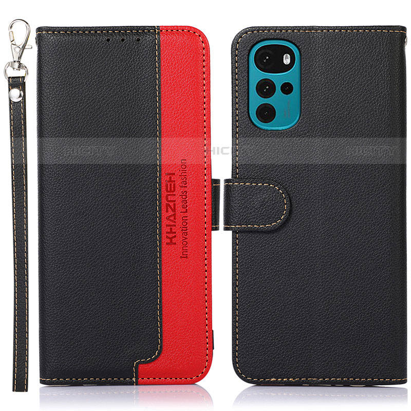 Funda de Cuero Cartera con Soporte Carcasa A09D para Motorola Moto G22 Negro